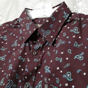 Ben Sherman Men's Long Sleeve Paisley Print Shirt